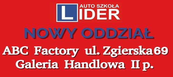 Auto Szkoła LIDER Hanna-Smoleń Sabała – reklama