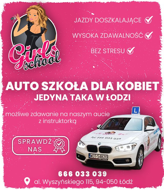 GIRLS SCHOOL - szkoła nauki jazdy DLA KOBIET – reklama