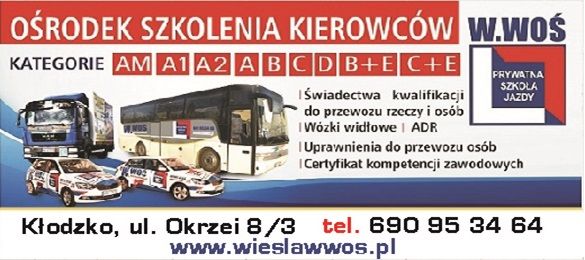 Prywatna Szkoła Jazdy Woś Wiesław – reklama