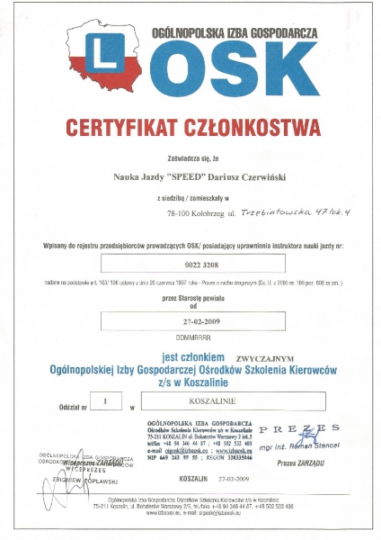 SPEED Nauka Jazdy Dariusz Czerwiński — zdjęcie 3
