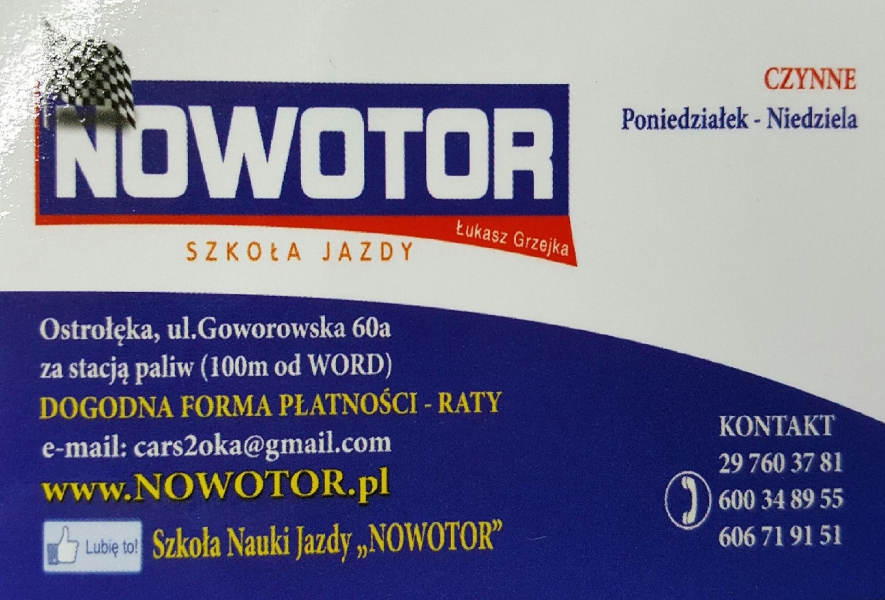 Nowotor. Prowadzenie kursów i nauki jazdy — zdjęcie 1